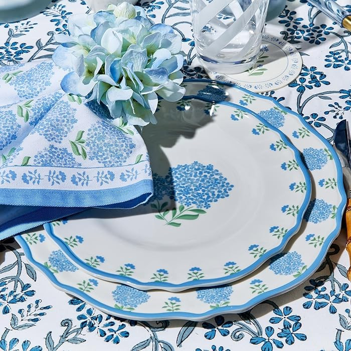 Two's Company Hydrangea Set of 4 Dinner Melamine Plate - Melamine, 54597 | Amazon (US)