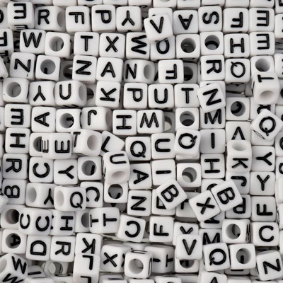John Bead 6mm White Plastic Square Alphabet Craft Beads, 72g | Target