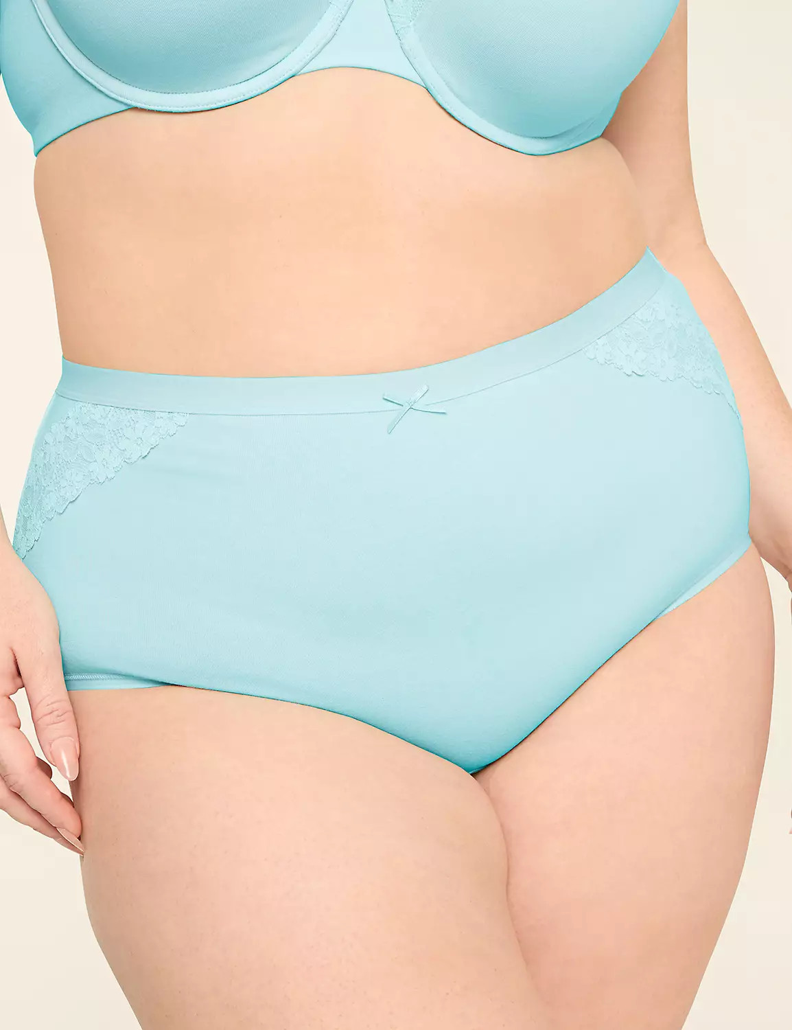 Cotton Full Brief Panty With Lace Trim | Lane Bryant (US)