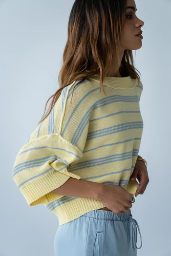 Katelyn Cropped Sweater Tee | Böhme US