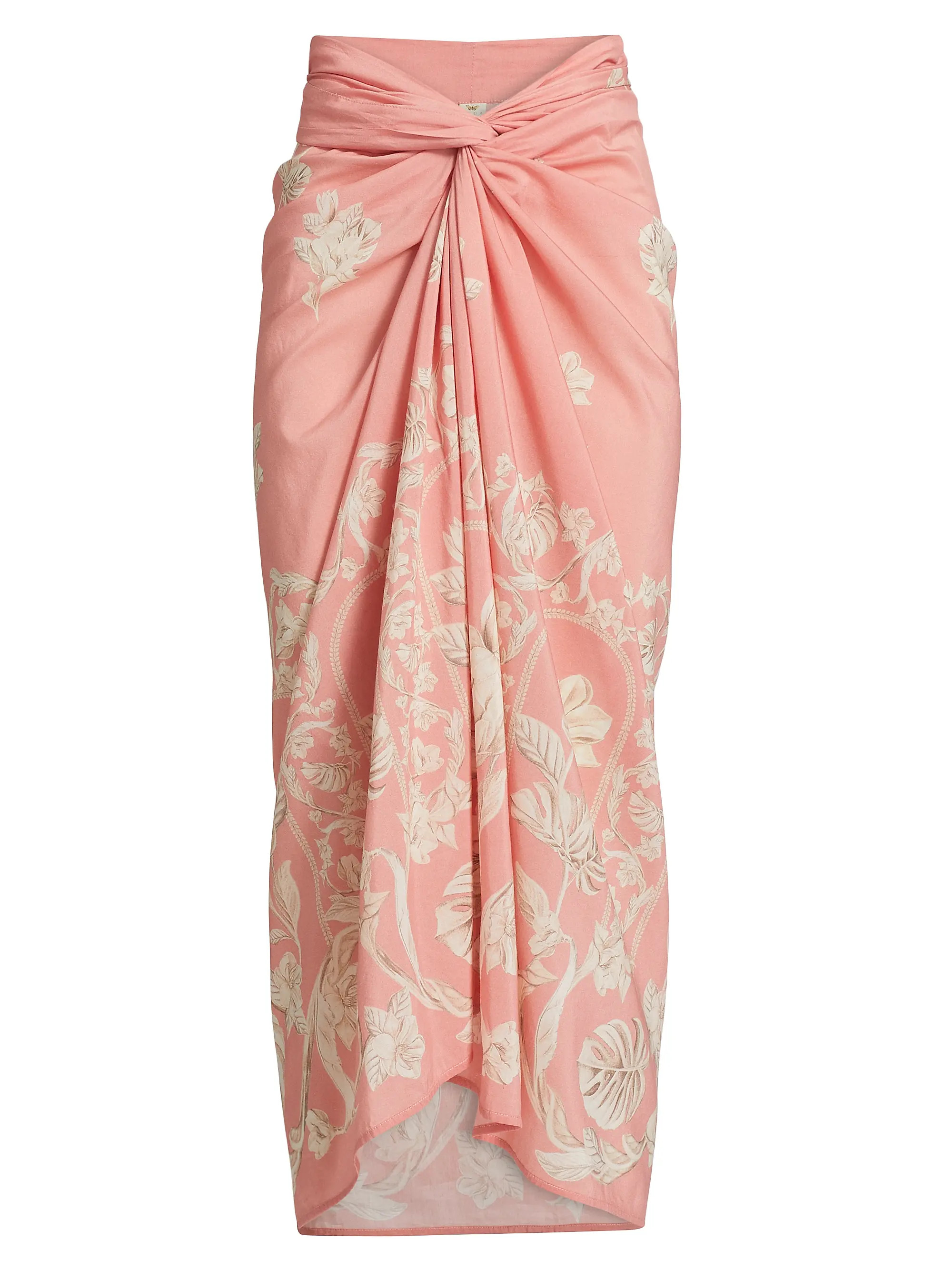 Agua by Agua Bendita Lavanda Floral Tie Waist Sarong | Saks Fifth Avenue | Saks Fifth Avenue