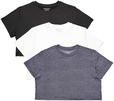 MAX ALLIE Women's Ultra Soft Cropped T Shirt Crew Neck Tees Casual Loose Fit Basic Lightweight | Amazon (US)