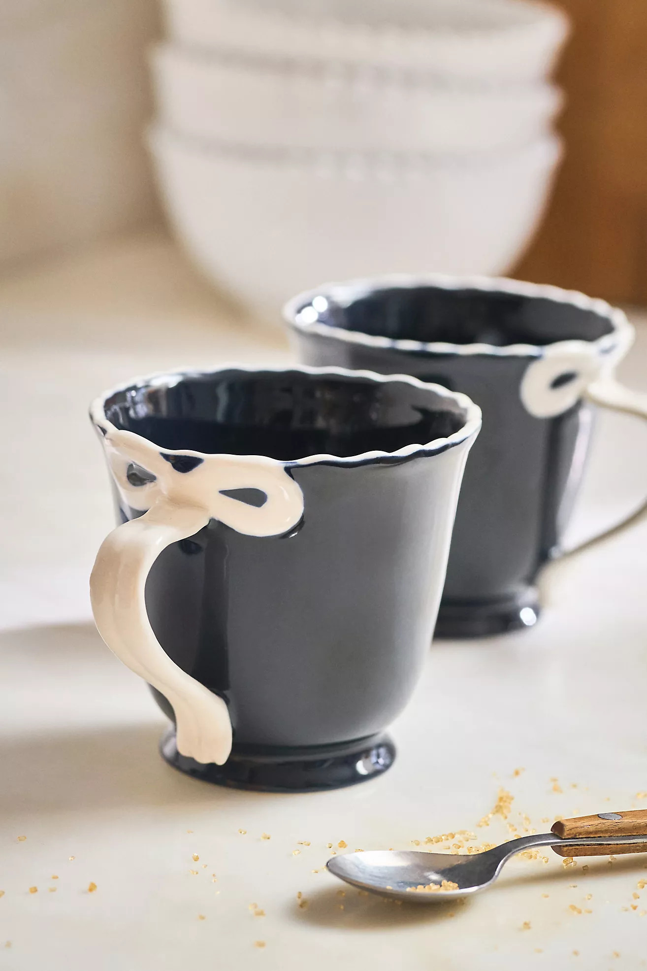 Benedita Bow Stoneware Mug | Anthropologie (US)