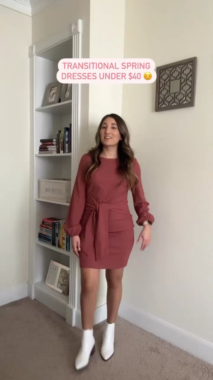 The cutest transitional dresses for spring 😍 perfect for warmer days and cooler nights! Both from Amazon and under $40!
~ red brown dress: size small 
~ apricot dress: size small

#LTKSeasonal #LTKunder50 #LTKworkwear