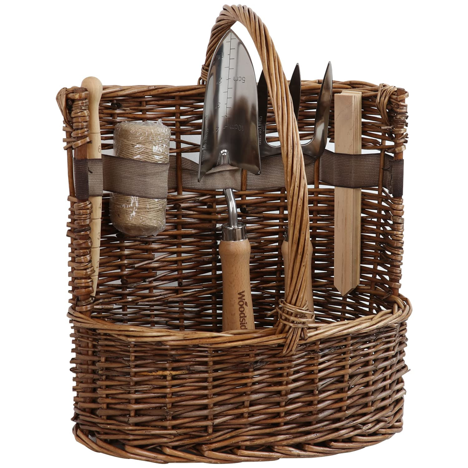 Woodside Willow Tool Basket/Bucket/Trug with Garden Hand Tools, Shovel Fork Dibber Twine & Plant ... | Amazon (UK)