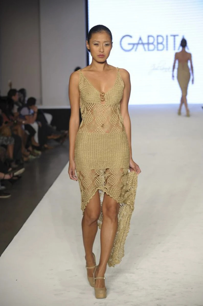 Ladies Beige Long Dress Crochet Long Wedding Dress Crochet / - Etsy | Etsy (US)