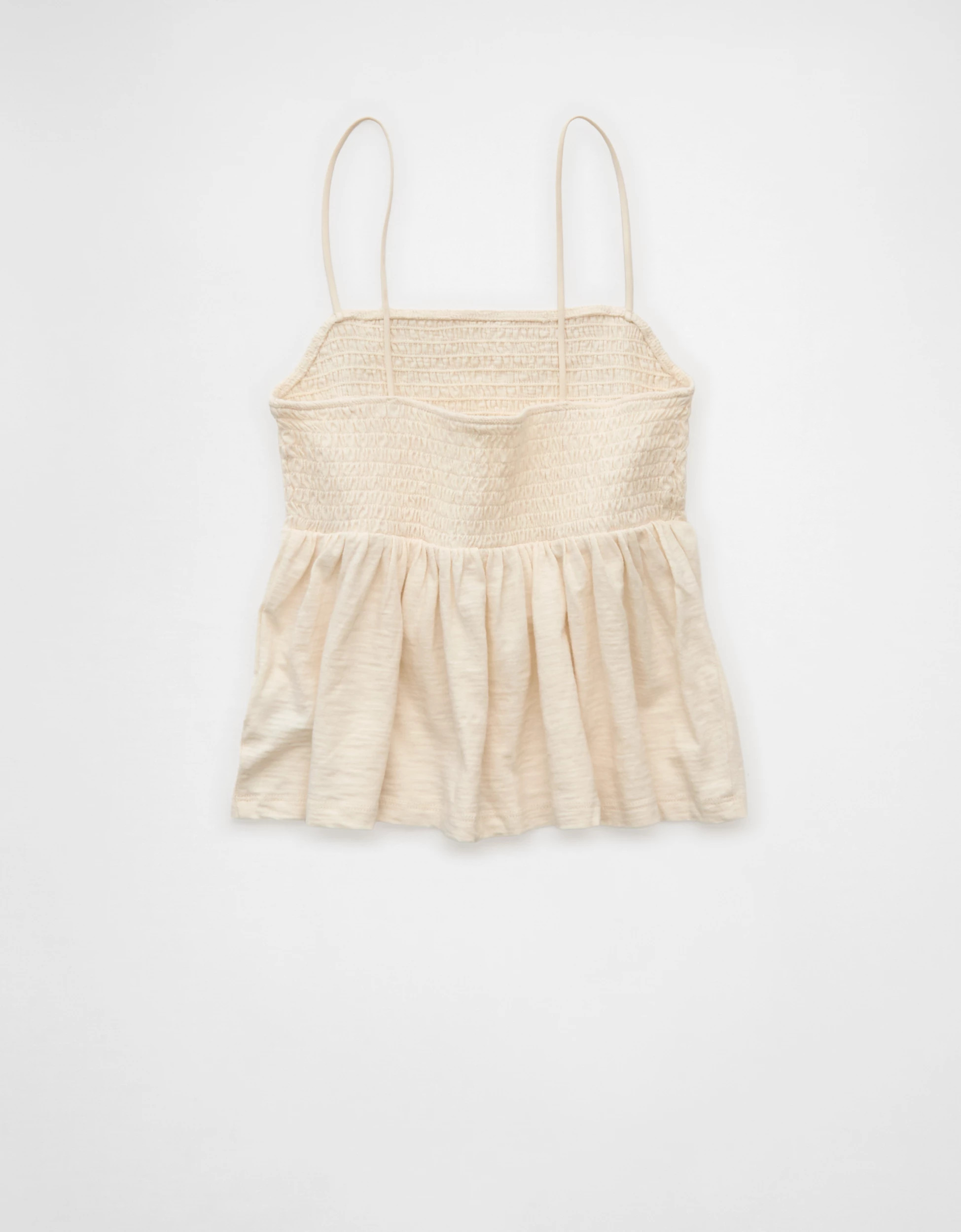 AE Sunchaser Babydoll Smocked Tank Top | American Eagle Outfitters (US & CA)