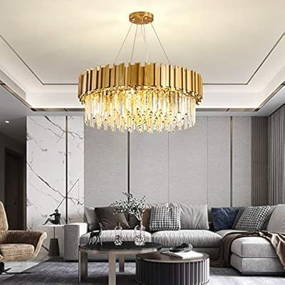 BAYCHEER Contemporary Crystal Chandelier Round Hanging Lamps 16 Lights Pendant Light Fixture Eleg... | Amazon (US)
