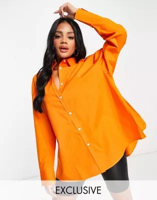 ASYOU branded oversized shirt in orange | ASOS (Global)
