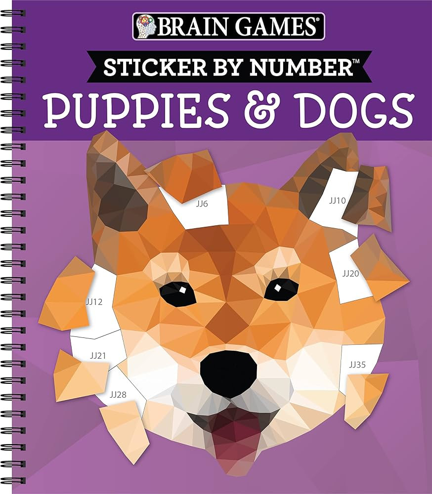 Brain Games - Sticker by Number: Puppies & Dogs - 2 Books in 1 (42 Images to Sticker) | Amazon (US)