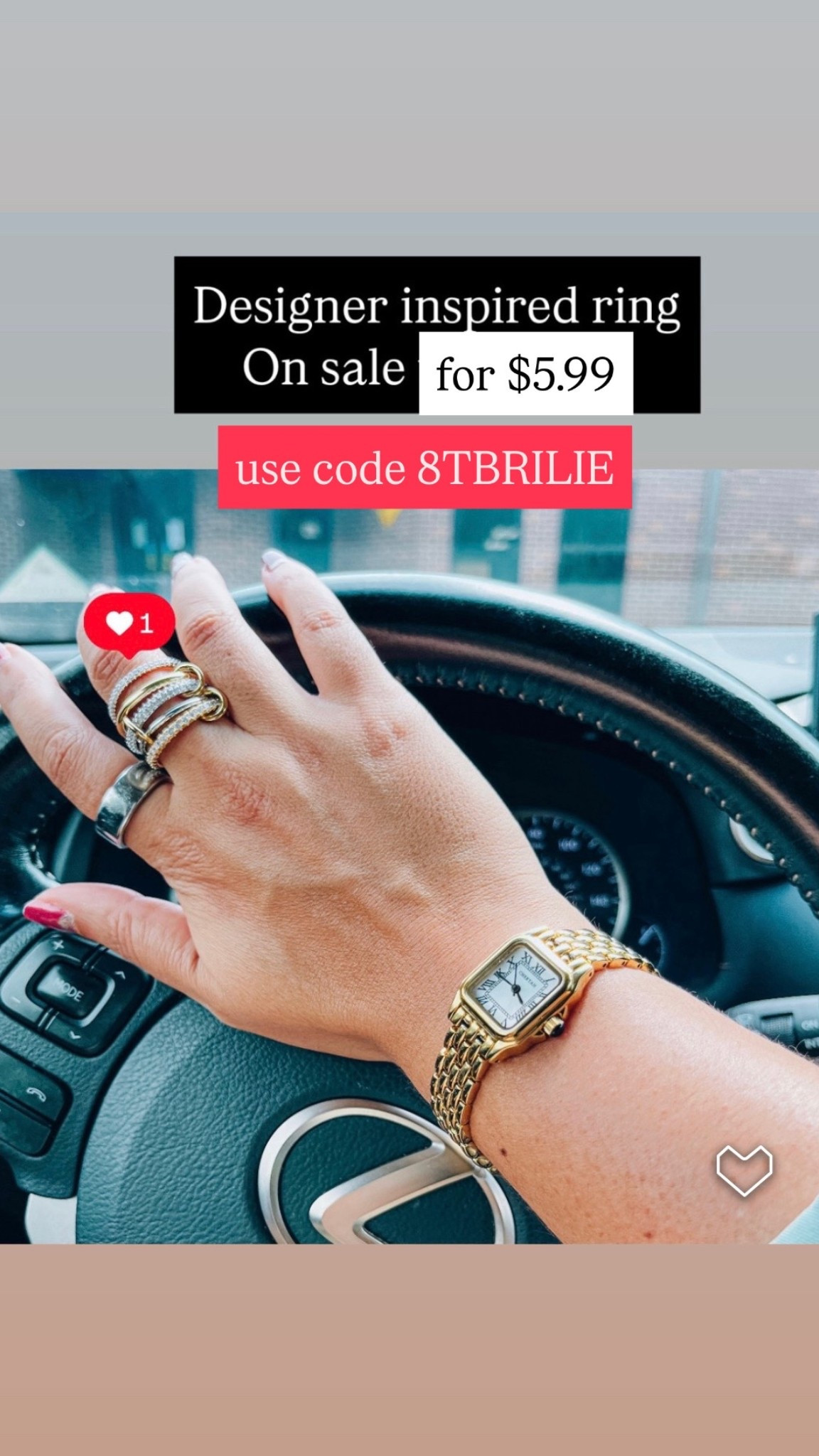 Designer inspired
Mixed metal jewelry
Rings under $10