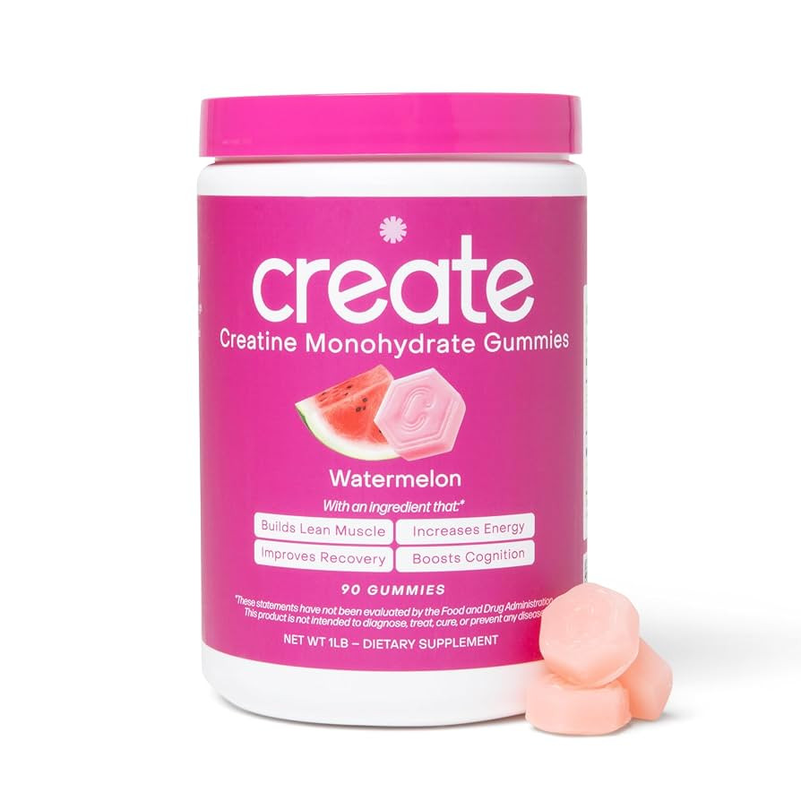 Create Creatine Monohydrate Gummies for Men & Women - Boost Focus, Strength, and Endurance, Anti-... | Amazon (US)