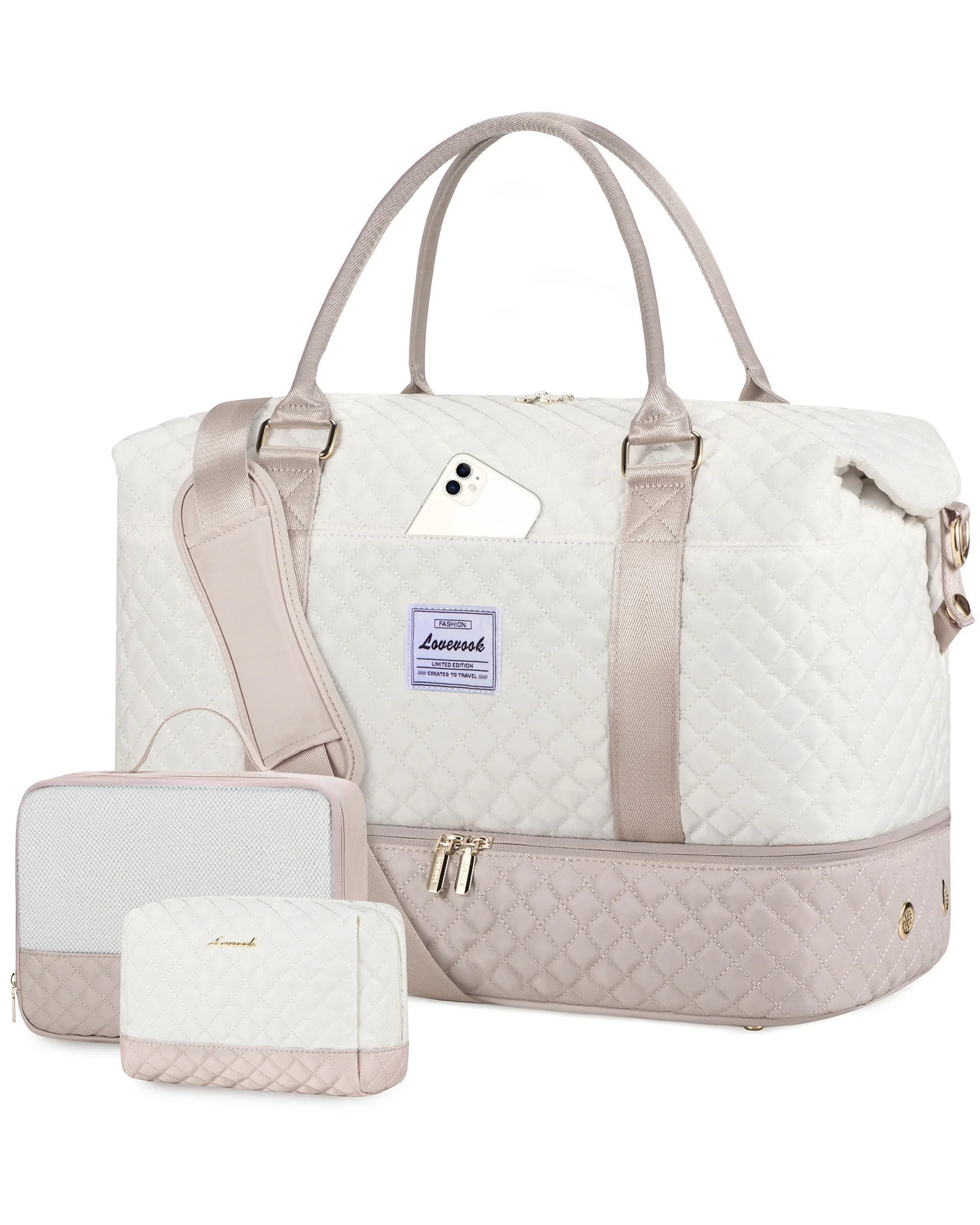 Lovevook Travel Duffle Bag, Large Weekender Overnight Bag with Toiletry Bag Shoe Compartment, Car... | Walmart (US)