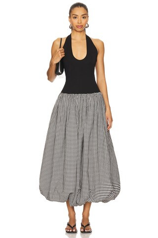 Lovers and Friends Carolina Midi Dress in Black & Gingham from Revolve.com | Revolve Clothing (Global)