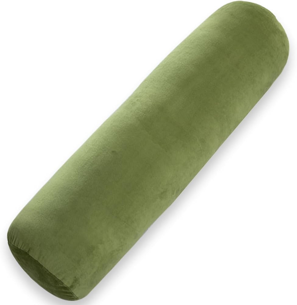 Bolster Pillow for Bed, Long Round Body Pillow for Adults with Removable Velvet Cover, Decorative... | Amazon (US)
