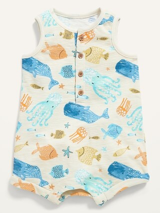 Unisex Sleeveless Henley Short One-Piece for Baby | Old Navy (US)