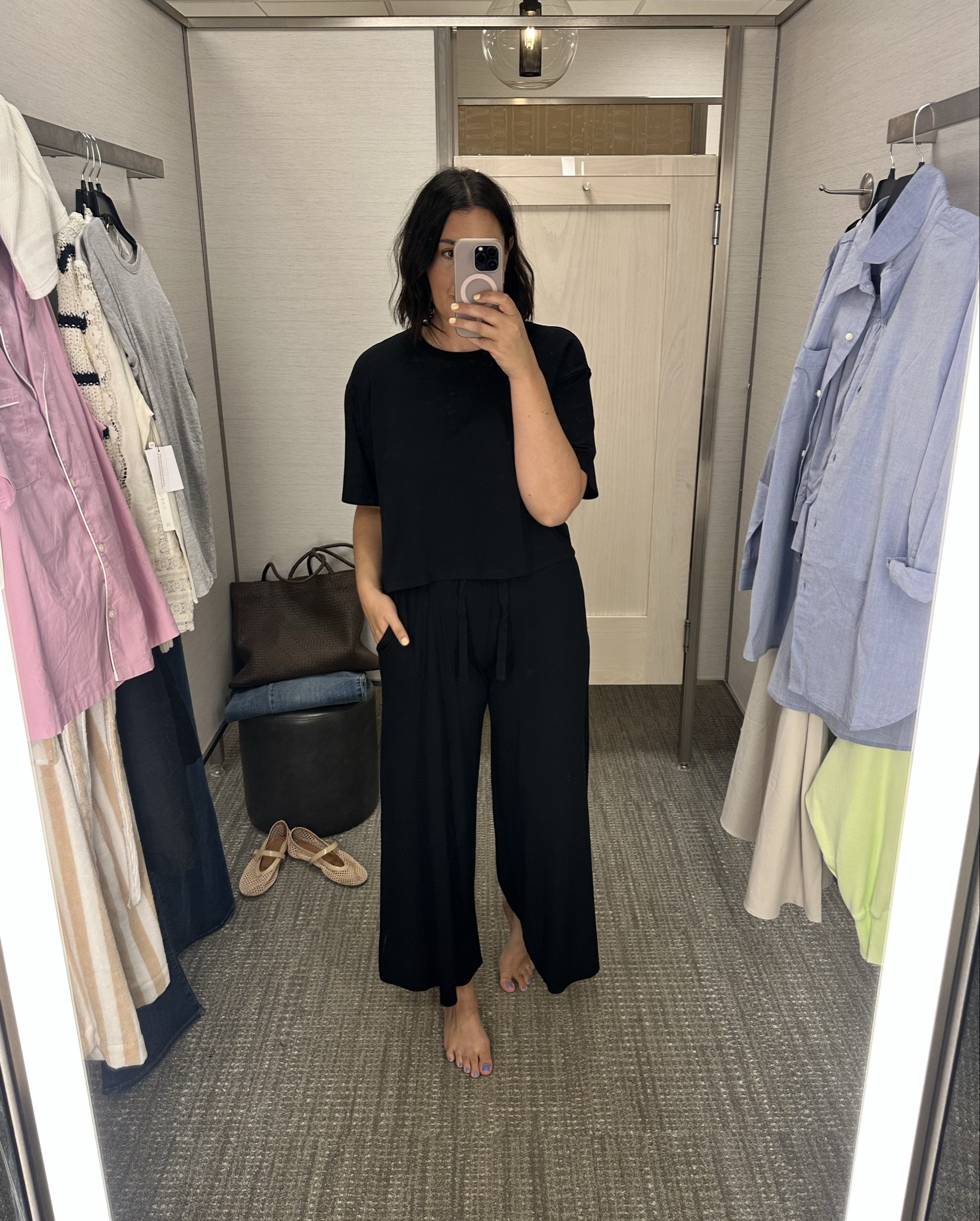 Pajamas!! Would recommend all of these! Just depends on what you’re looking for. 

The first set is more lounge wear, SO soft and drapey. The pants were tighter at the waist and hips so size up if you need extra room there. (I’m in medium)

The second set is my fave! A nice lightweight cotton, I’m in the medium. Fit is very loose, with the bottoms being really generous in fit.

This next set is perfect if you’re a warm sleeper! It’s slinky and cool. Generous fit, I’m in the medium.

Love this poplin set as well! Lightweight cotton. Runs very big. This is the medium ans it fit like a large. 

The robe!! I bought this! So soft and a great deal! I got a large bc I tend to shrink my robes on accident. Very nice and roomy!