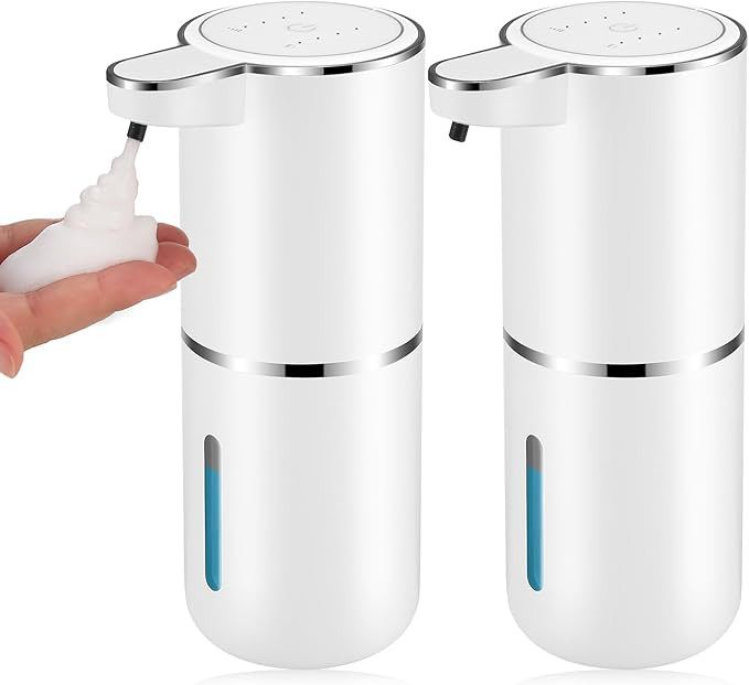 2 Pack Automatic Soap Dispensers,12.8oz/380ml USB Touchless Automatic Foaming Soap Dispenser,Rech... | Amazon (US)