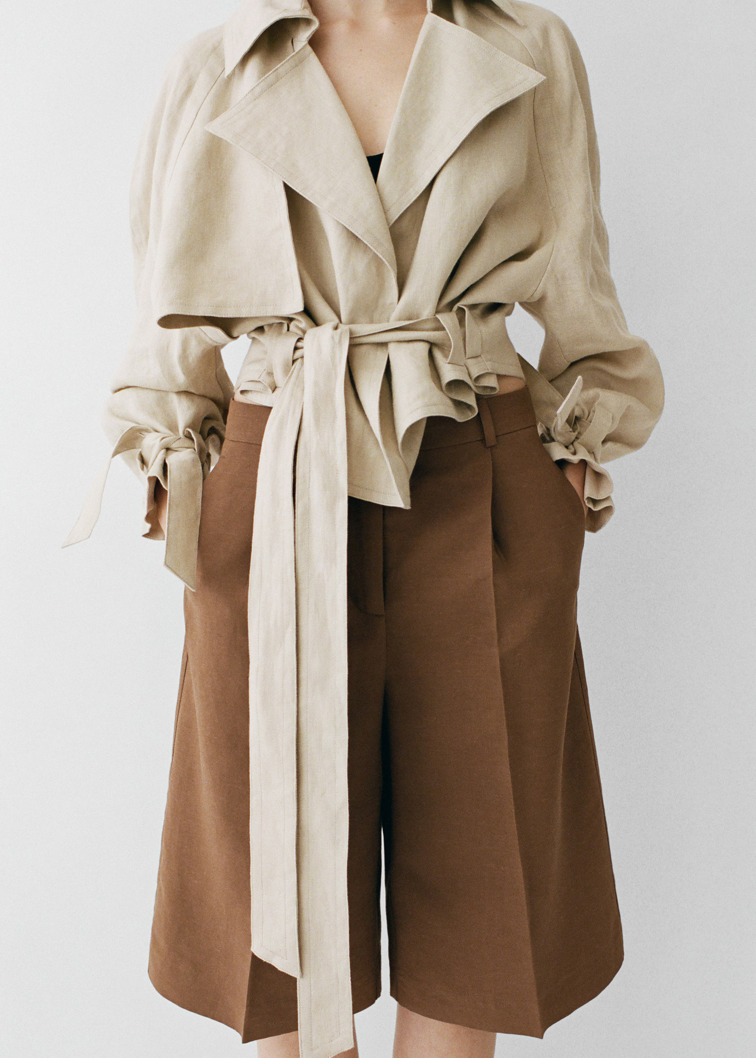 Bermuda completo misto lino - Donna | MANGO Italia | Mango EU