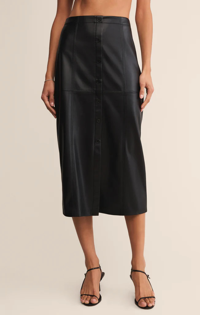 Reine Faux Leather Midi Skirt | Z Supply