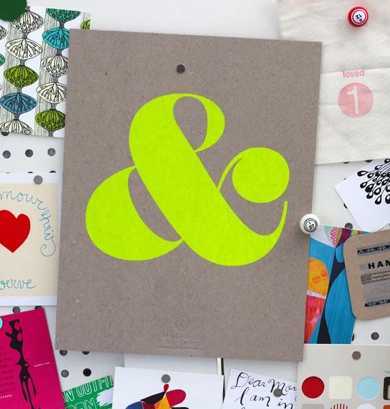 Ampersand Screen Print - Neon Yellow (3rd Edition) | Etsy (US)