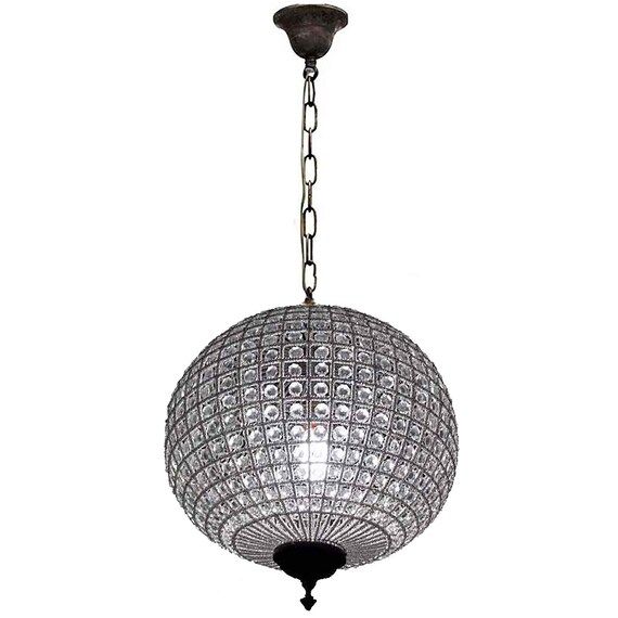 French Empire Crystal Chandelier Globe Sphere Birdcage Ceiling | Etsy | Etsy (US)
