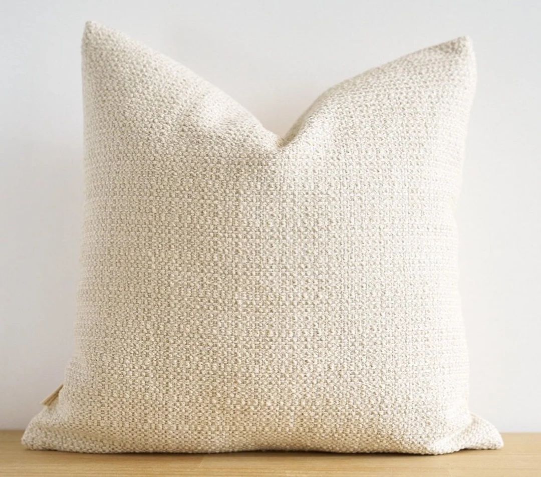 Designer Textured Beige Pillow Cover Modern Neutral Pillow - Etsy | Etsy (US)