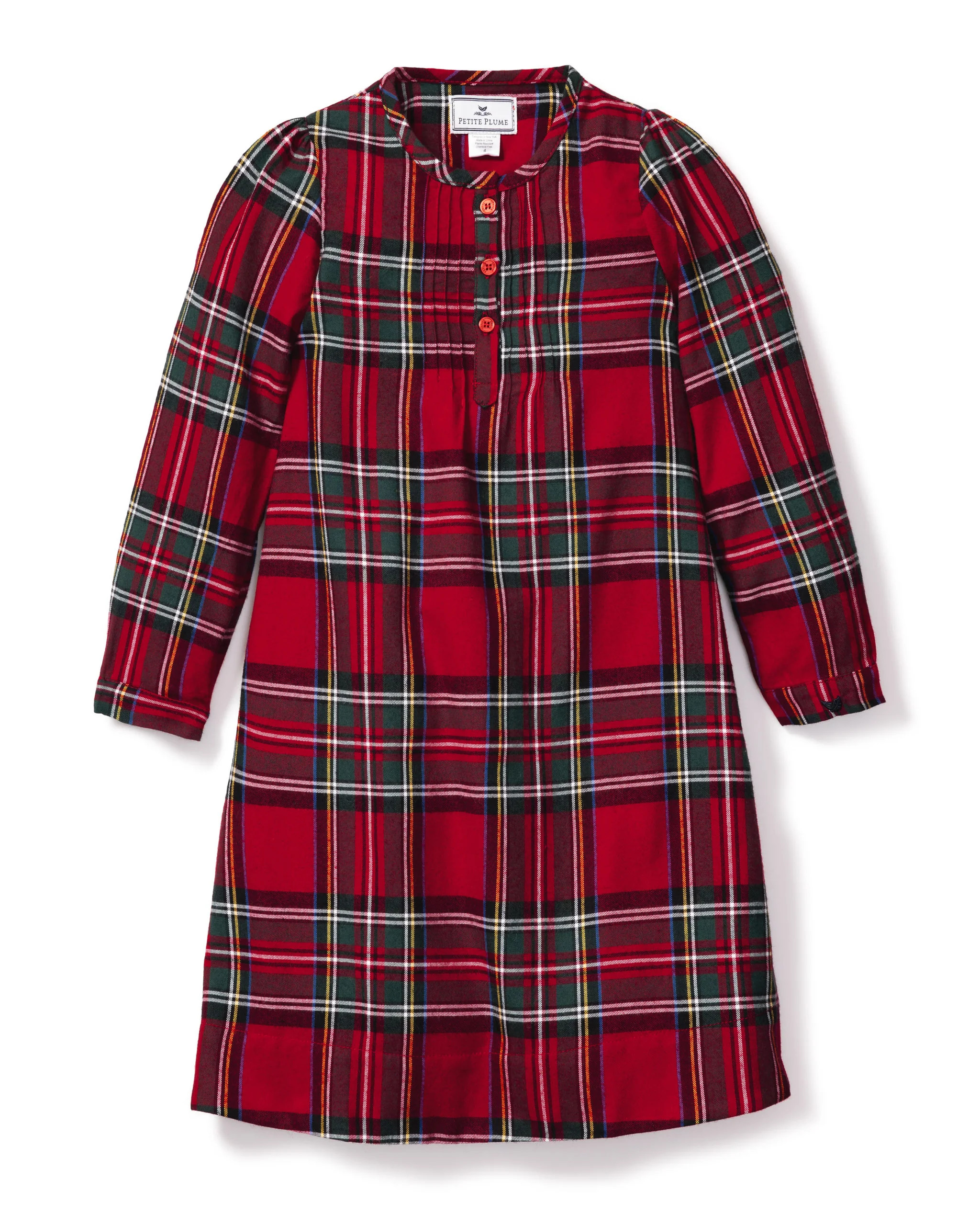 Girl's Brushed Twill Beatrice Nightgown in Imperial Tartan | Petite Plume