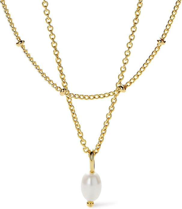 Ana Luisa Gold Layered Necklace Set for Women - Chic 14K Gold Plated Chains with Two Separate Nec... | Amazon (US)