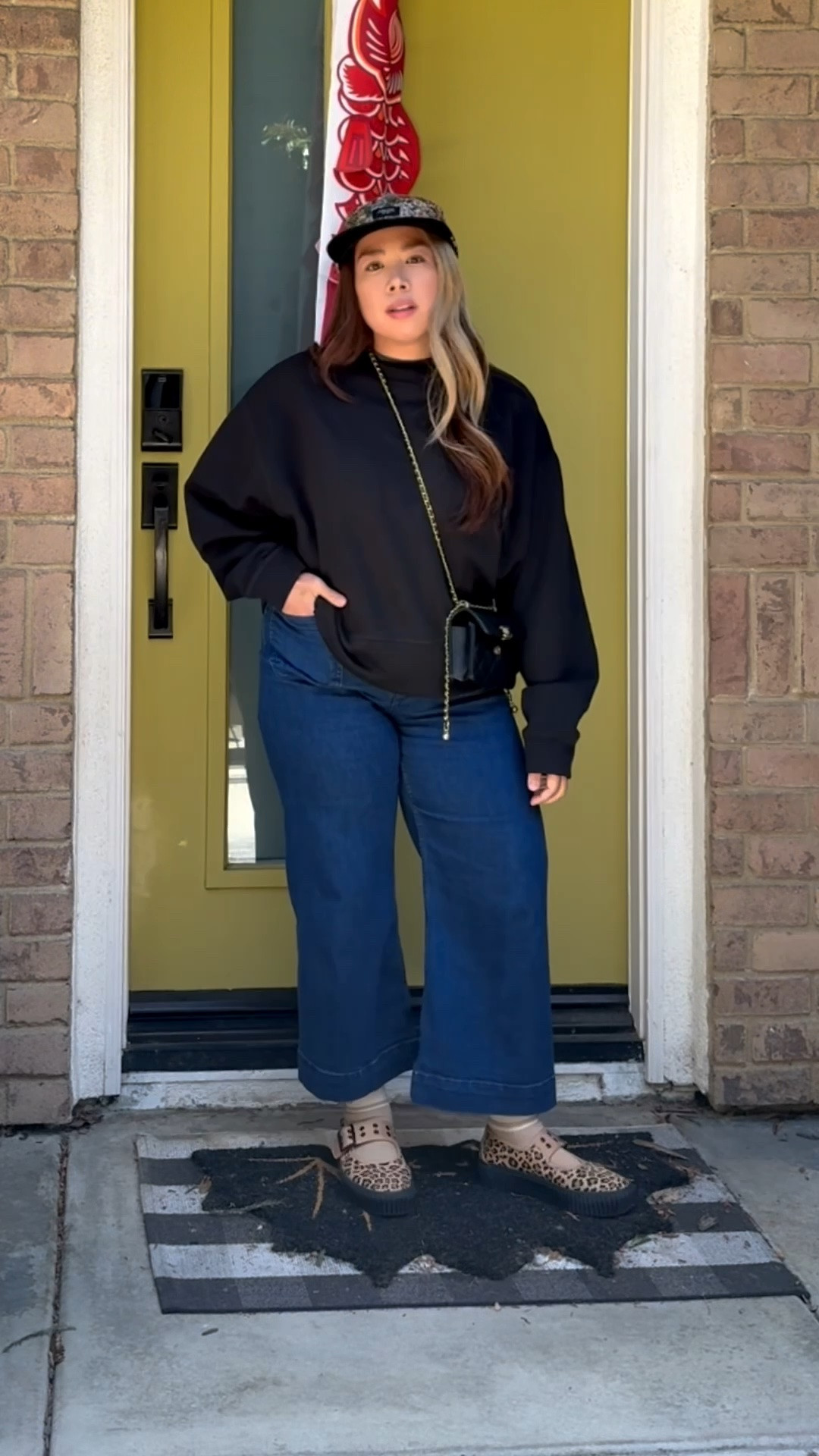 Similar outfit, same existential dread 🖤  My current hyper fixation is this sweater and this hat. Some pieces just speak to you in a season and I guess this spring I'm living casually 😅

#LTKootd #LTKPetite #LTKMidsize