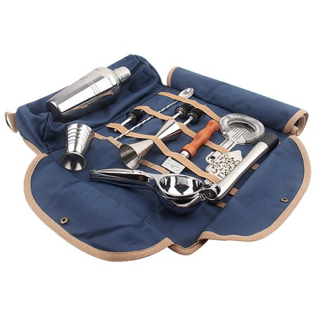 MEGAWHEELS Bartender Kit Bag Portable Bar Bartending Tool Storage Bag with Shoulder Strap for Travel | Walmart (US)