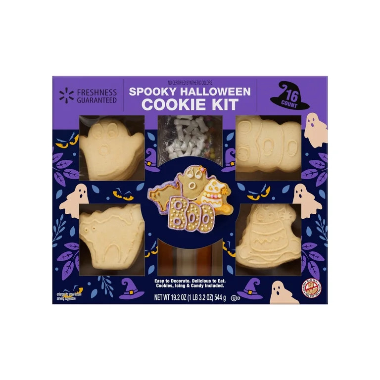Freshness Guaranteed Spooky Halloween Cookie Kit, 19.2 oz, 16 Cookies | Walmart (US)