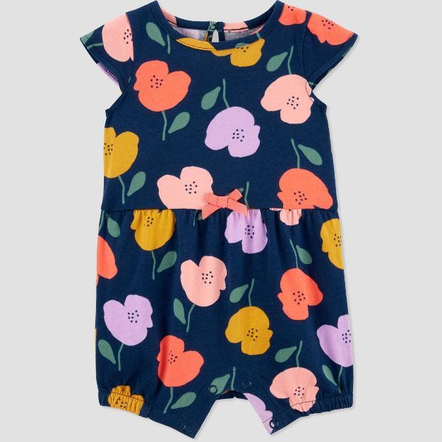 Baby Girl Navy Floral Romper | Target