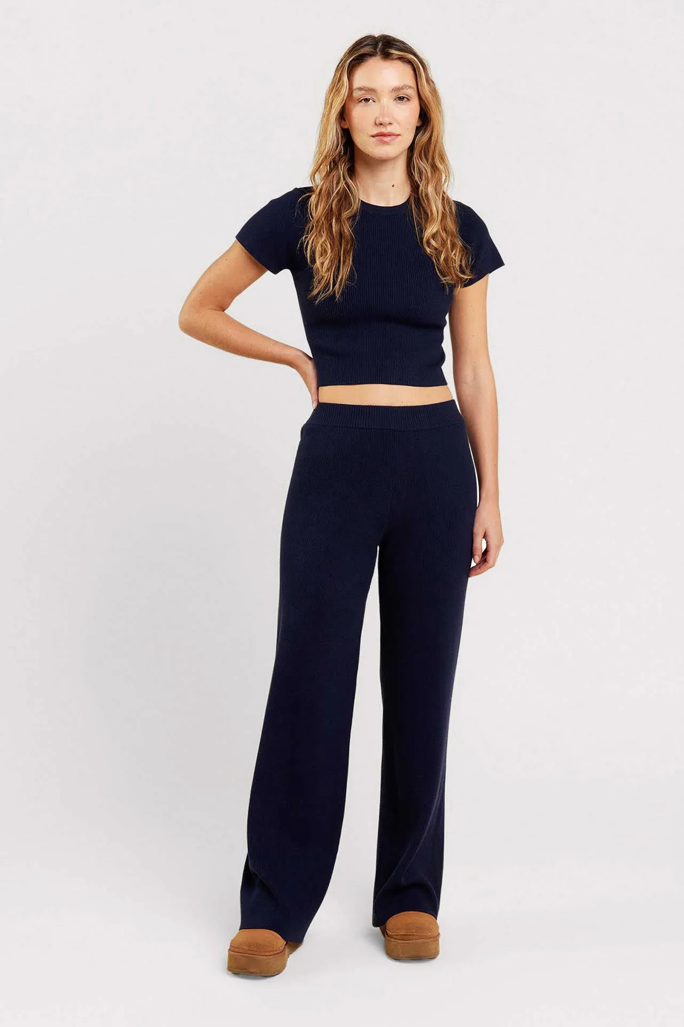 Ribbed Sweater Baby Tee | nuuds