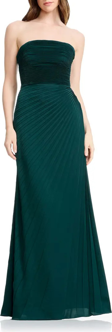 Kinley Accordion Pleat Strapless Evening Gown | Nordstrom