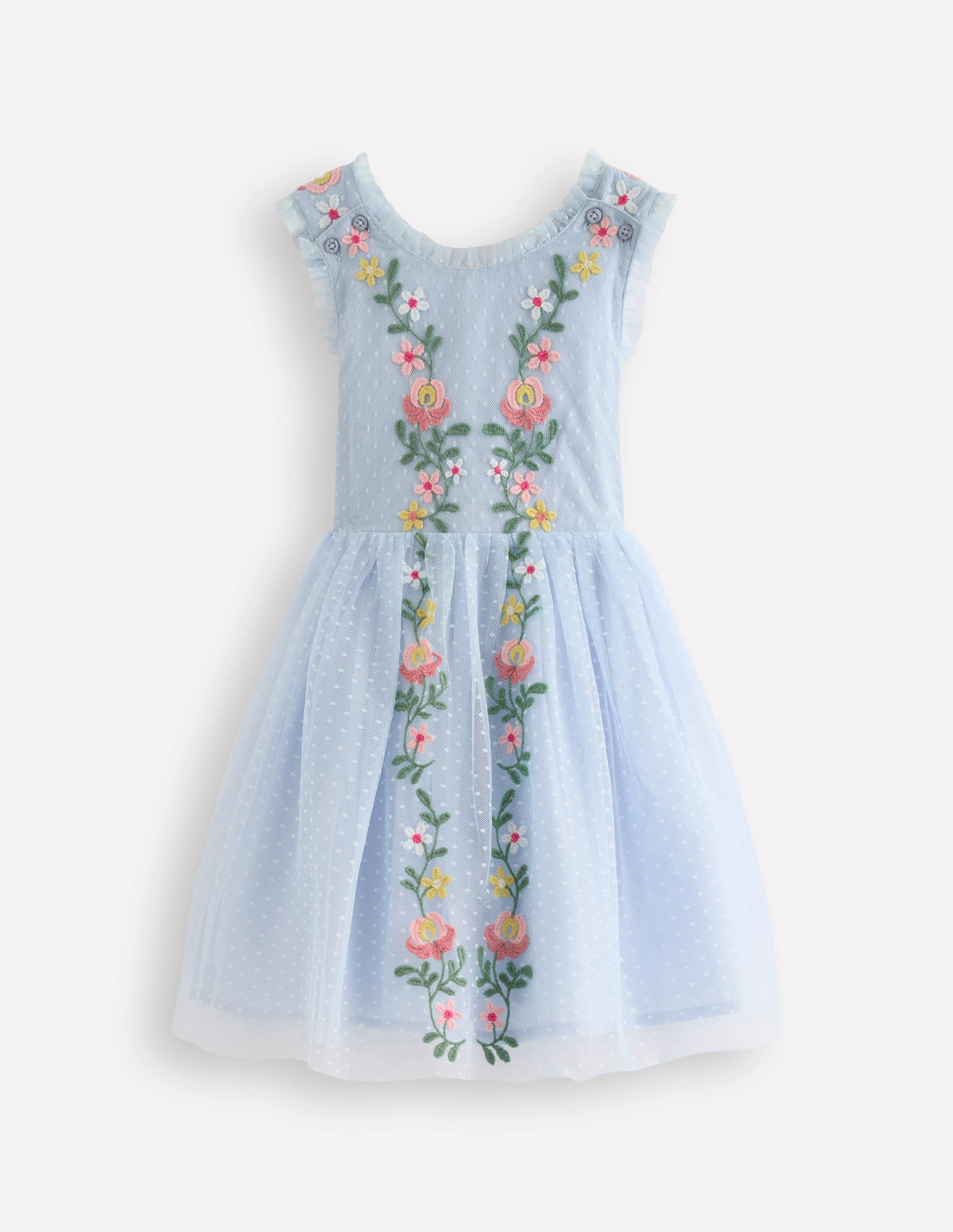Boden Girls Tulle Cross Back Dress in Blue | Size 3-4 Years | Boden (US)