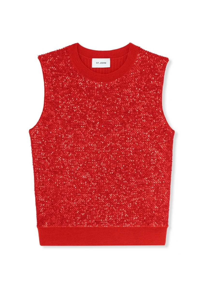 Rib Back Sequin Shell | St. John Knits