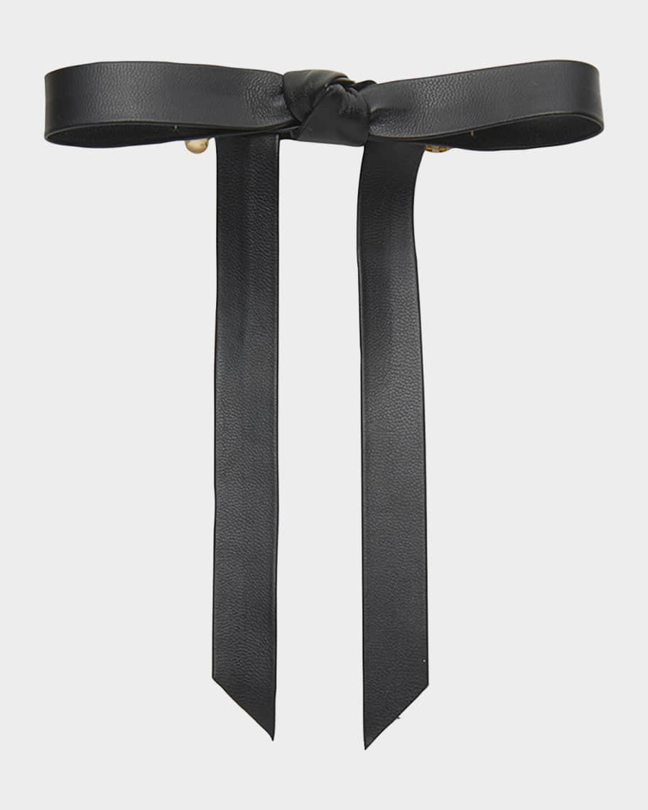 Lele Sadoughi Bardot Bow Faux Leather Barrette | Neiman Marcus