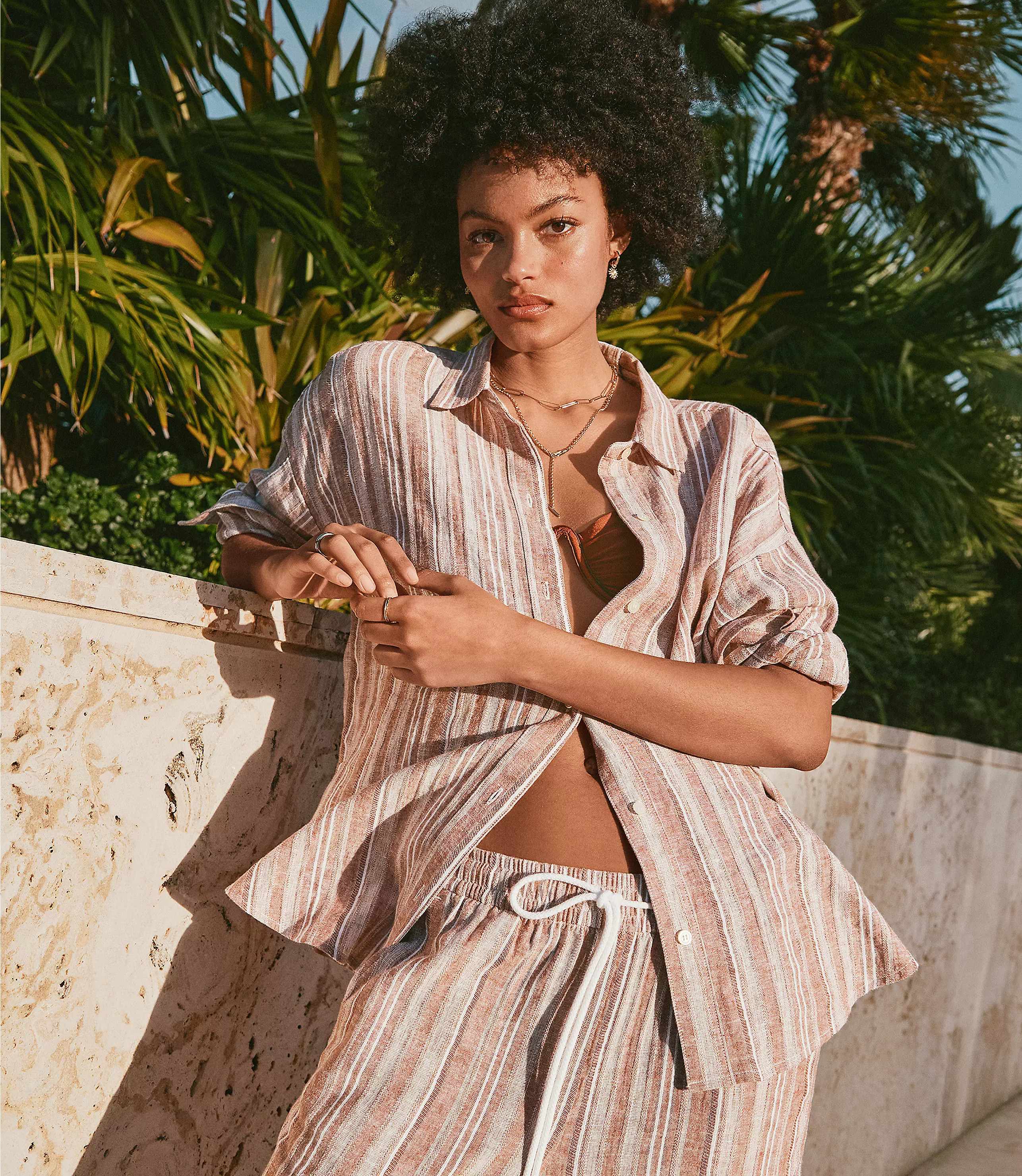 Lou & Grey Striped Linen Cotton Shirt | LOFT