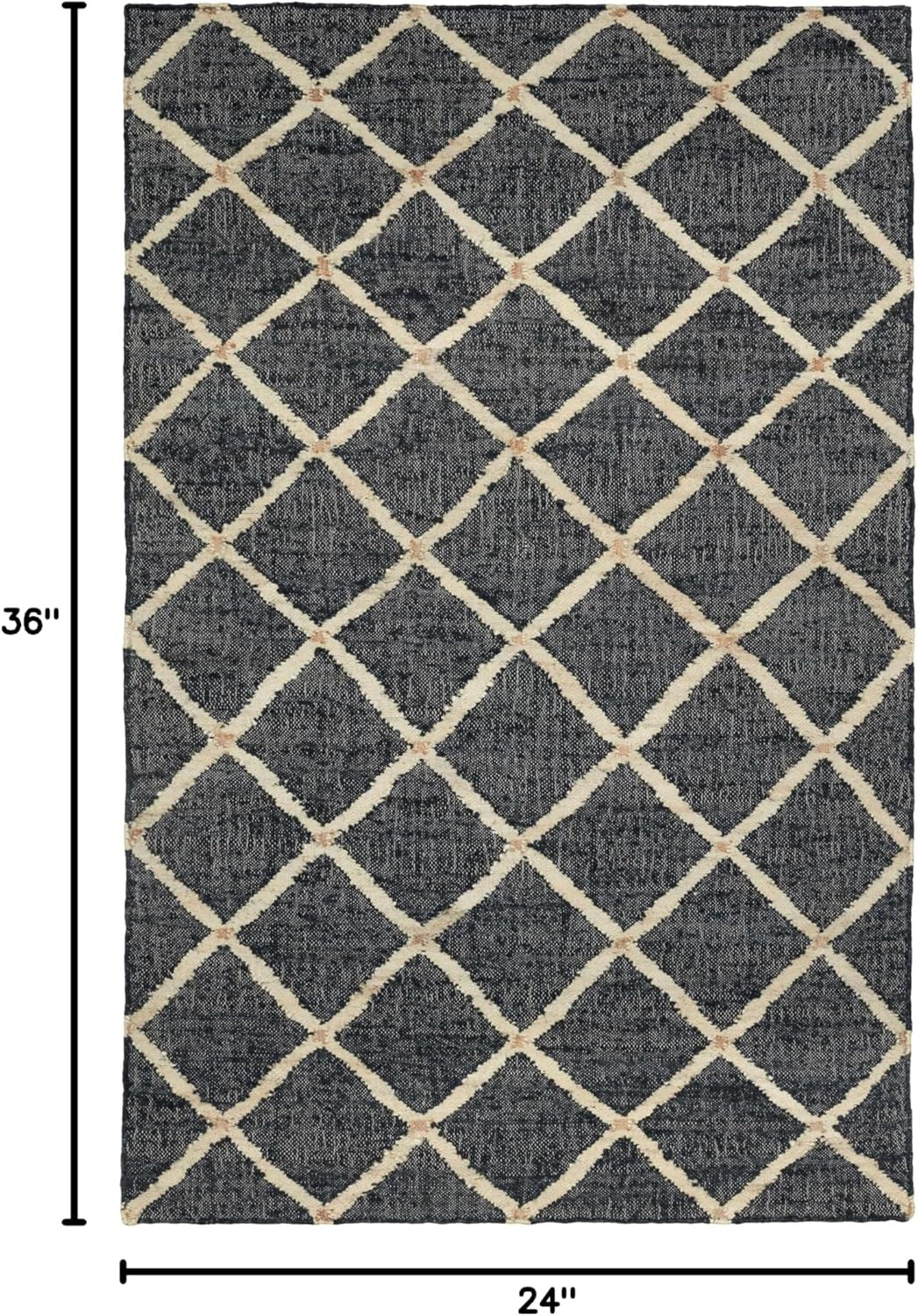 Dash and Albert Kali Area Rug - 2' x 3' Black - Diamond Pattern Handwoven Jute Accent Rug - Ultra... | Amazon (US)
