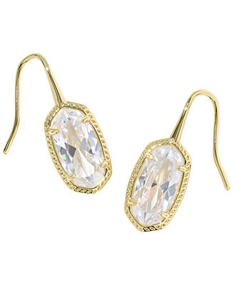 Kendra Scott Cubic Zirconia Lee Luxe Oval Drop Earrings - Macy's | Macy's