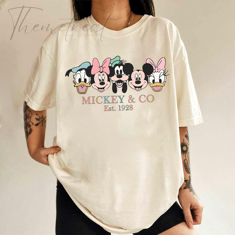 Retro Mickey & Co 1928 Shirt, Mickey and Friends Shirt, Disneyland Shirt, Disneyworld Shirt, Disn... | Etsy (US)