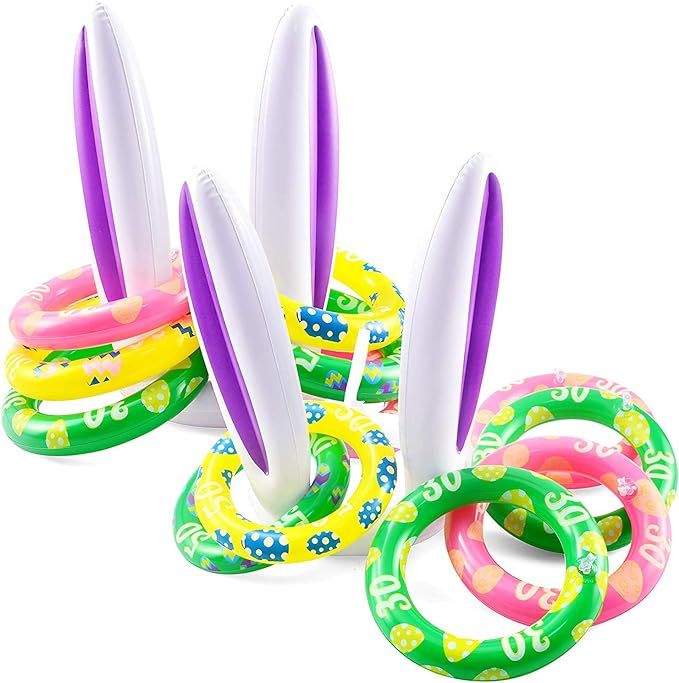 JOYIN Inflatable Bunny Rabbit Ears Ring Toss Game(2 Set &12 Rings), Inflatable Toss Game, Indoor ... | Amazon (US)