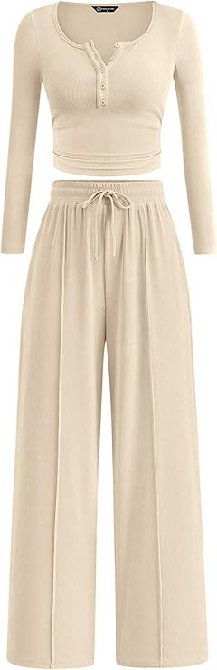 Amazon.com: PRETTYGARDEN Women's 2026 Fall Trendy 2 Piece Outfits Lounge Sets Long Sleeve Top Hen... | Amazon (US)