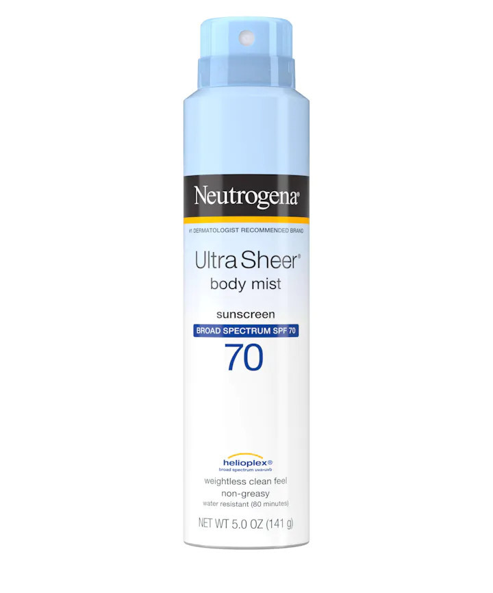Neutrogena Ultra Sheer Lightweight Sunscreen Spray, SPF 70, 5 oz | Neutrogena