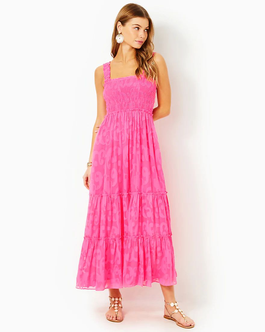 Hadly Smocked Maxi Dress | Splash of Pink - A Lilly Pulitzer Store