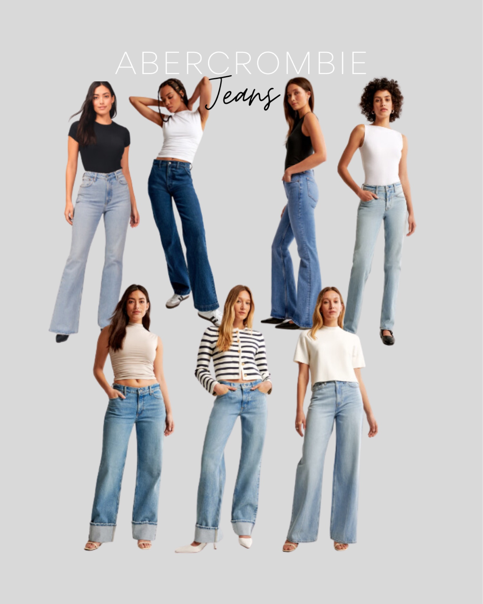 Jeans of all styles from Abercrombie 

#LTKfindsunder100 #LTKfindsunder50 #LTKstyletip