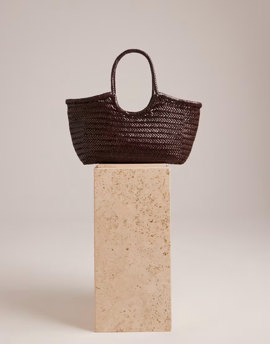 Dragon Diffusion Nantucket woven basket bag in dark brown | ASOS (Global)