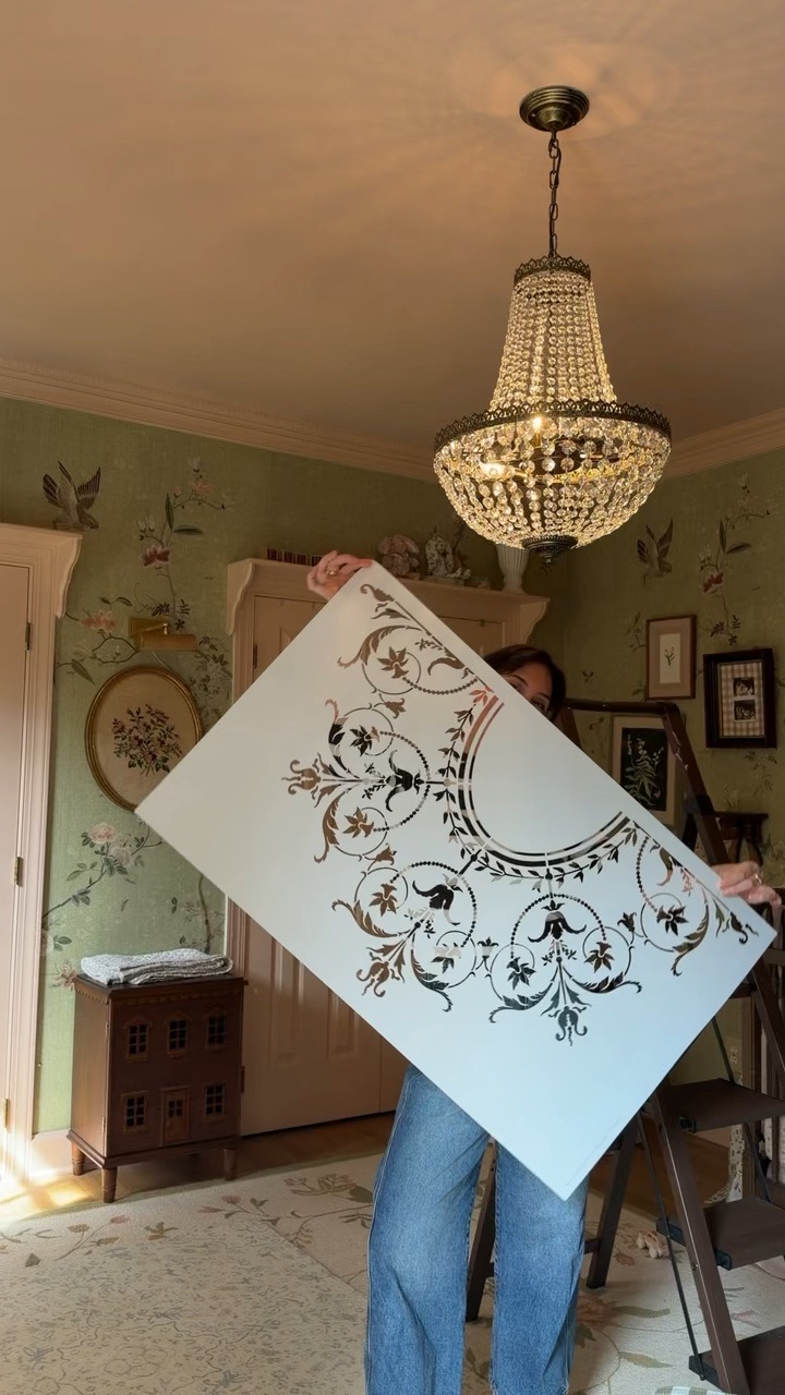 The ceiling medallion stencil I used 😍

#LTKHome #LTKBaby