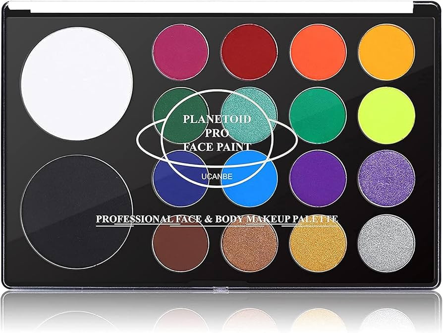 UCANBE Face & Body Paint, Water Activated SFX Makeup Palette - Extra Large White & Black Pan, Pro... | Amazon (US)